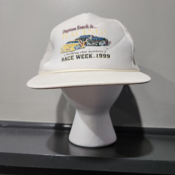 VTG 90s Daytona Beach NASCAR Racing 1999 Trucker Mesh Snapback Hat Cap - Picture 6 of 15